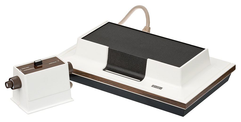 imagem de um Magnavox Odyssey de 1972, o primeiro console doméstico.